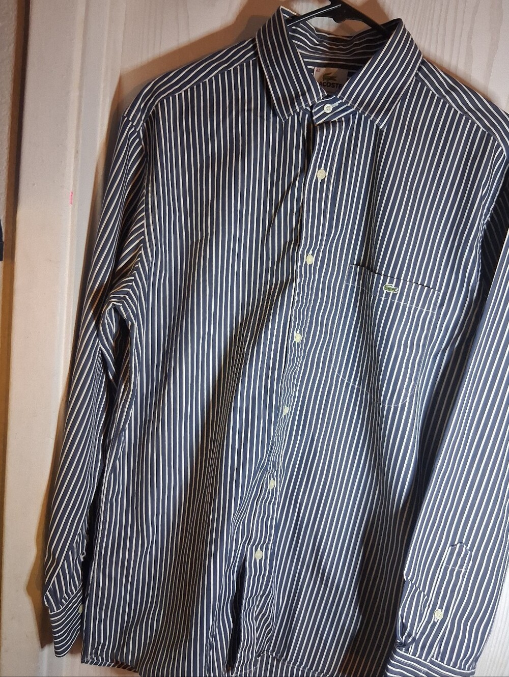 Lacoste Navy & White Pinstripe Button-Down Shirt